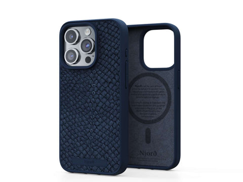 Salmon Leather Magsafe Case - Blue